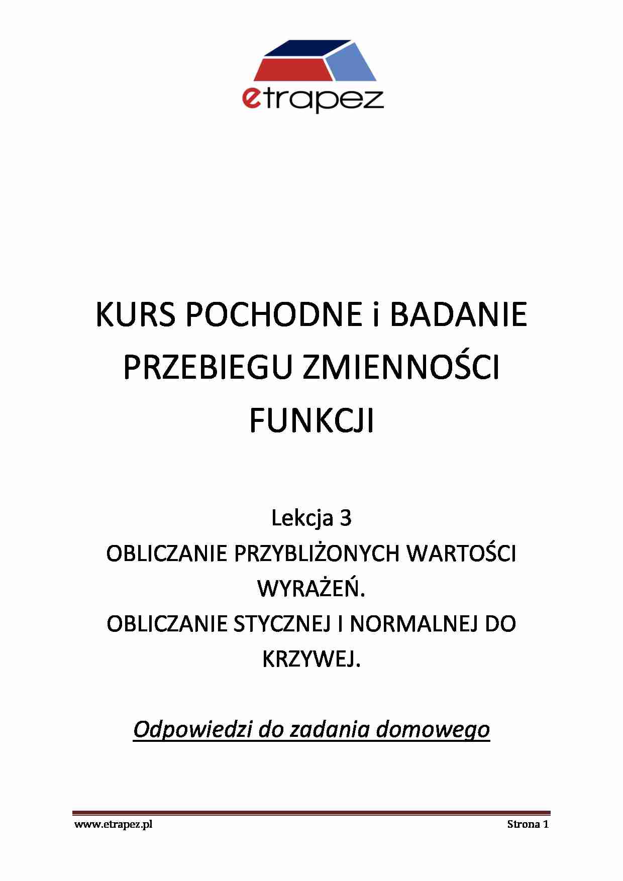 Obliczanie stycznej i krzywej - omówienie - strona 1