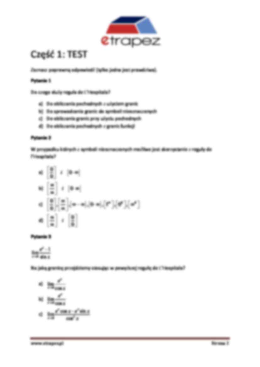 Reguła Hospitala - omówienie - strona 2