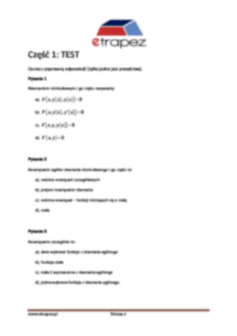 Równania o zmiennych różniczkowych - omówienie - strona 2