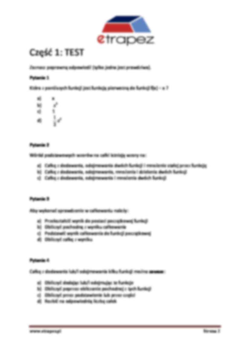 Wprowadzenie do całek - zadanie  - strona 2