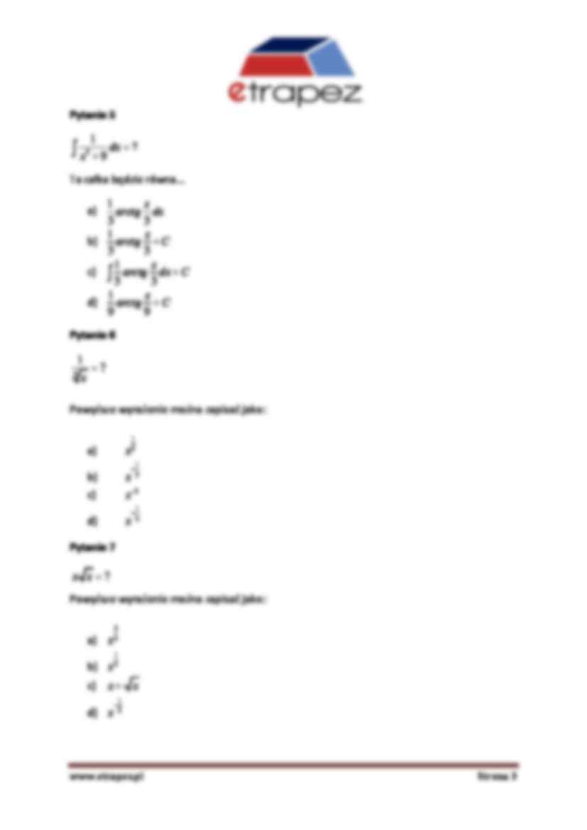 Wprowadzenie do całek - zadanie  - strona 3