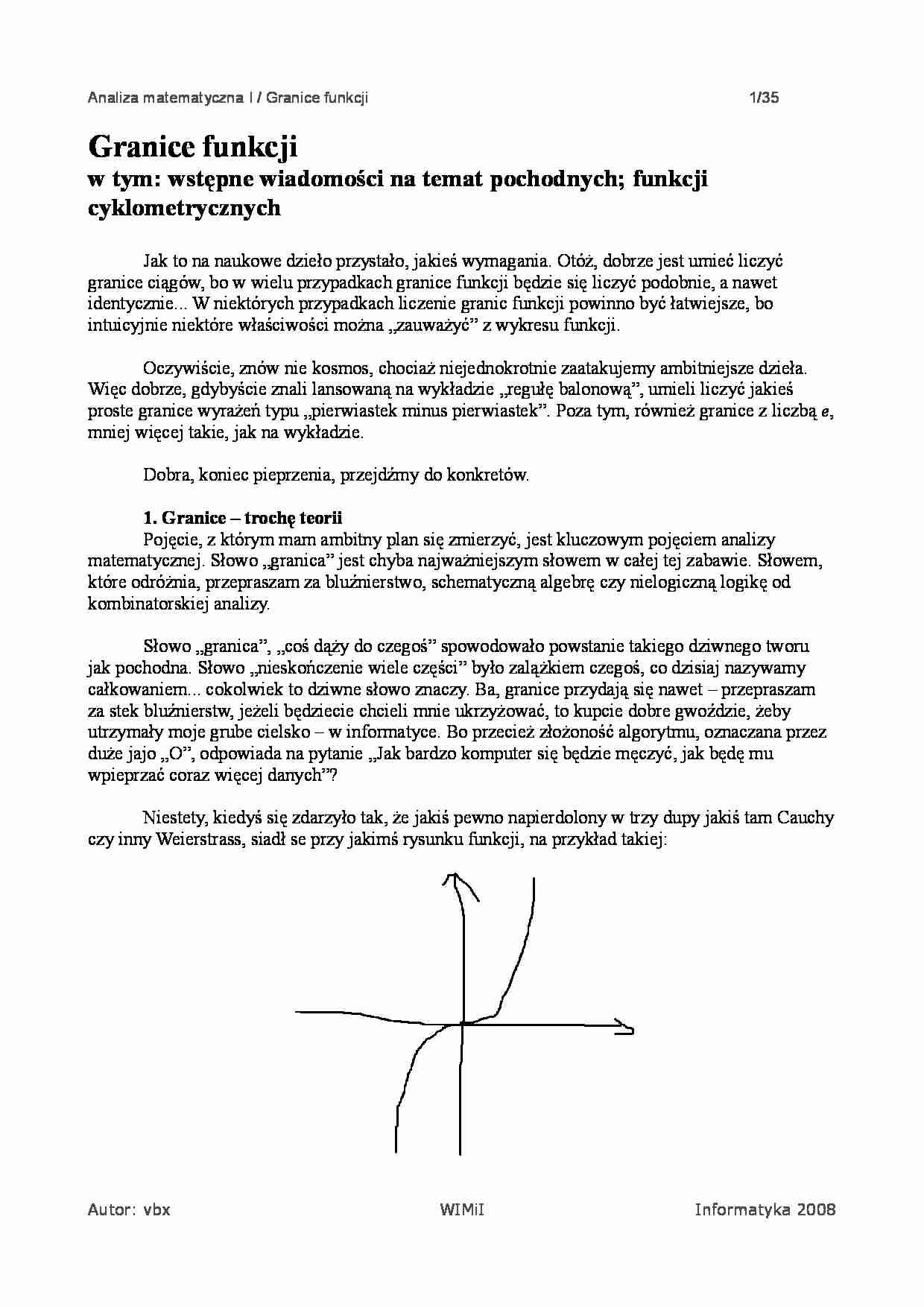 Wstępne wiadomości na temat pochodnych - strona 1