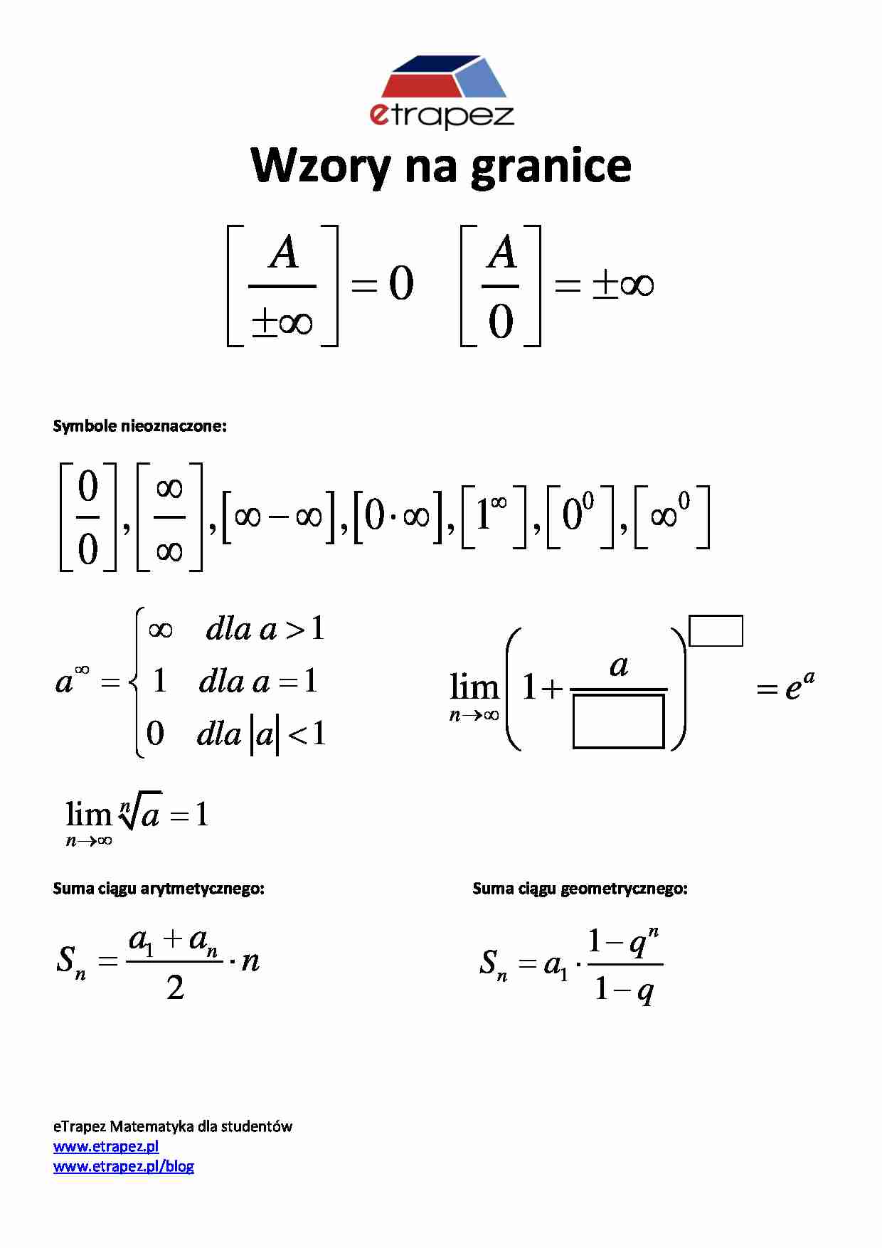 Ciągi - wzory - strona 1