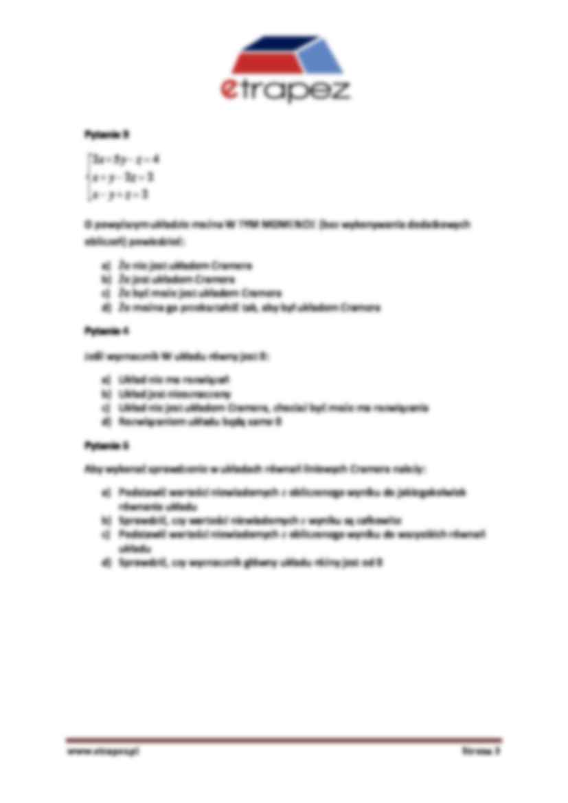 Cramer - zadania - strona 3