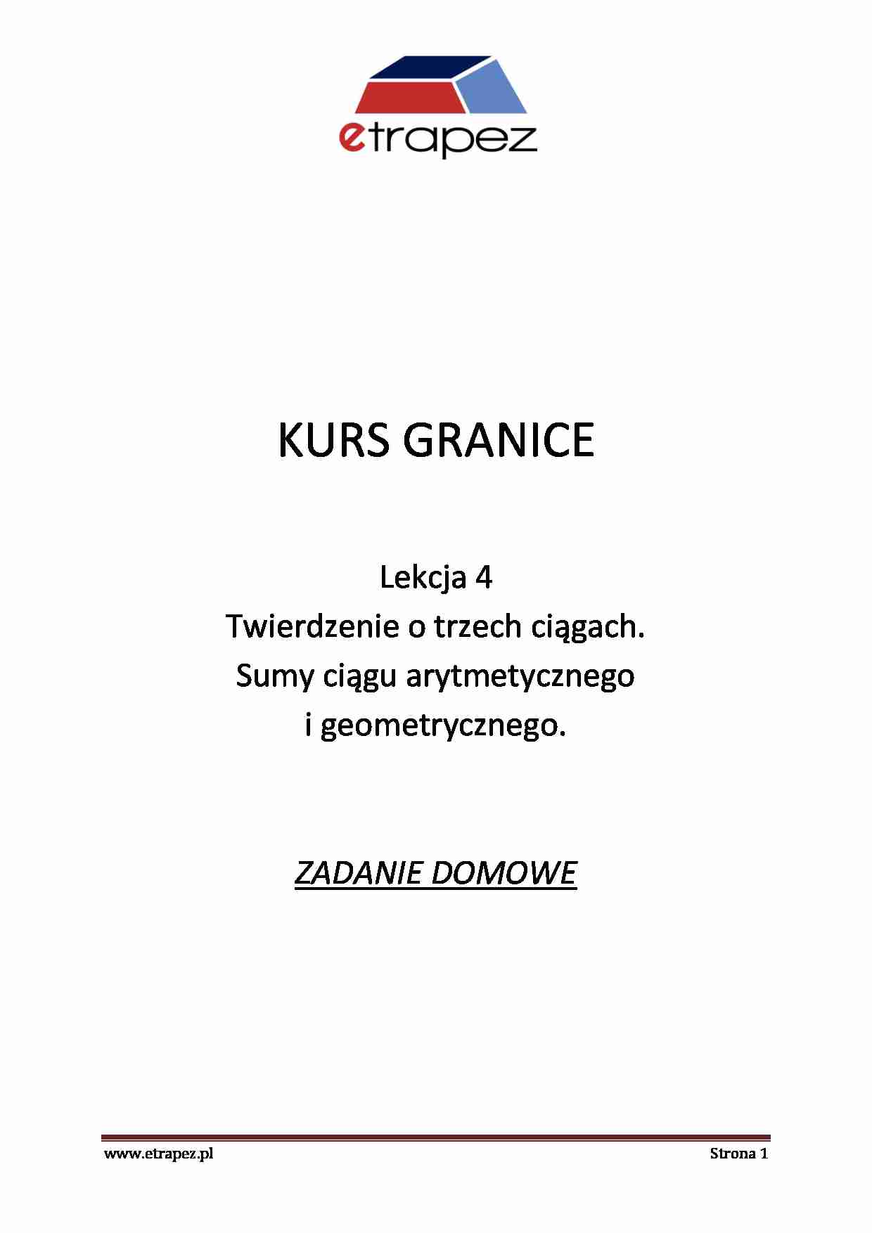 Zadania na twierdzenie 3 ciagów - strona 1