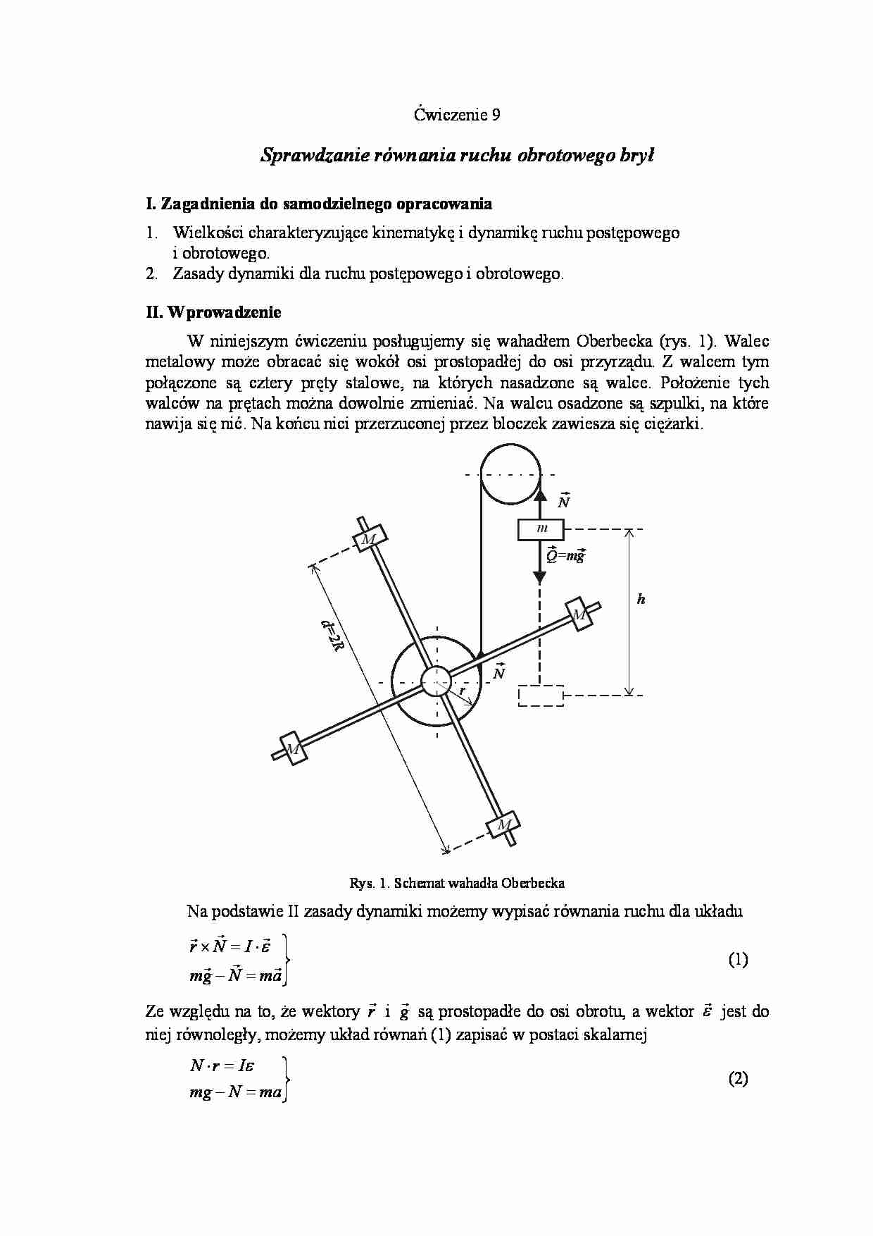 Sprawdzanie ruchu obrotowego brył - omówienie - strona 1