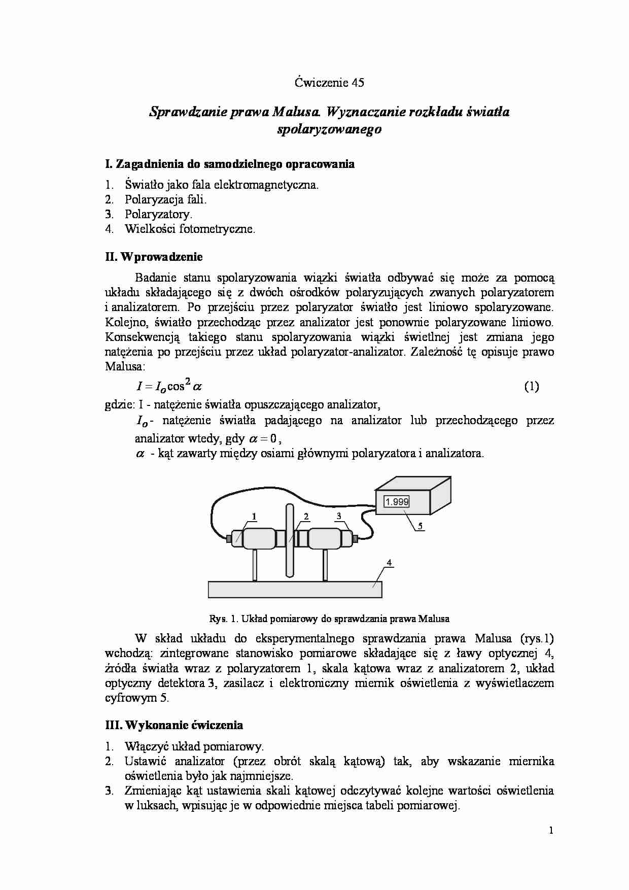 Sprawdzanie metody Malusa - omówienie - strona 1