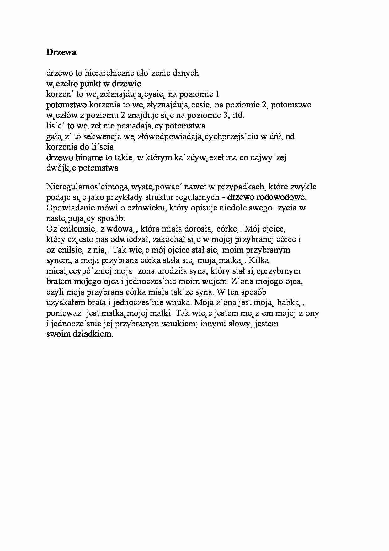 Drzewa - omówienie zagadnienia - strona 1