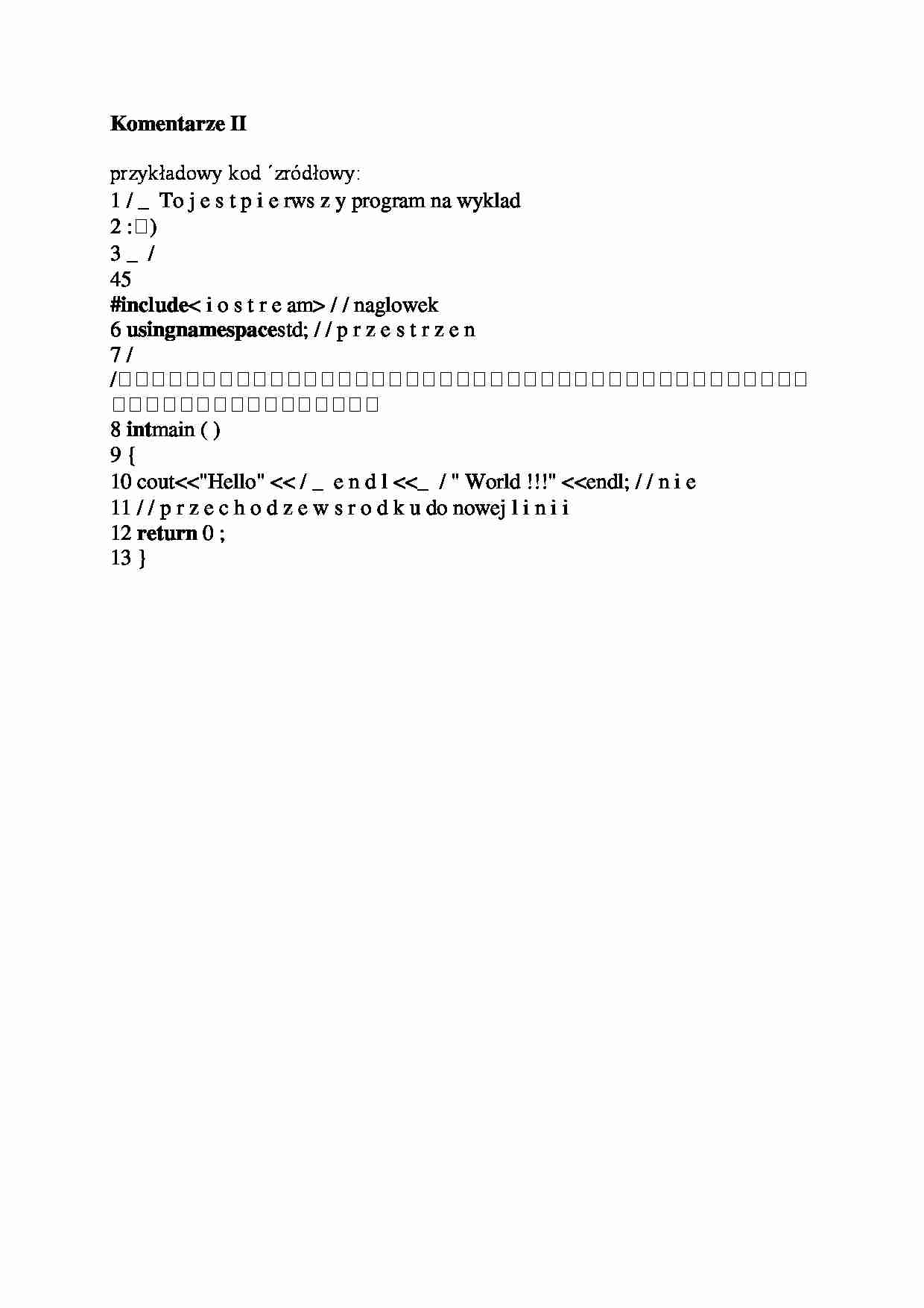 Komentarze II-opracowanie - strona 1