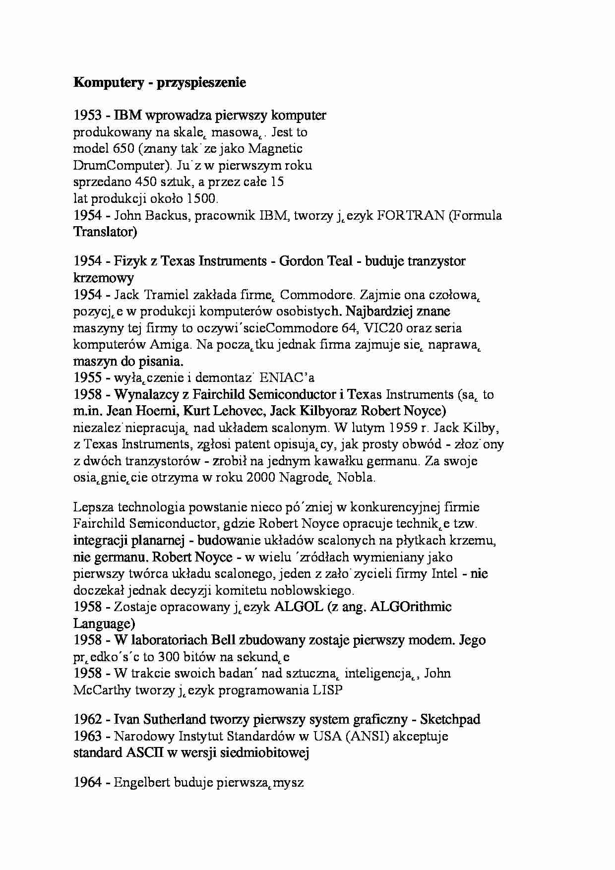 Komputery przyspieszenie-opracowanie - strona 1