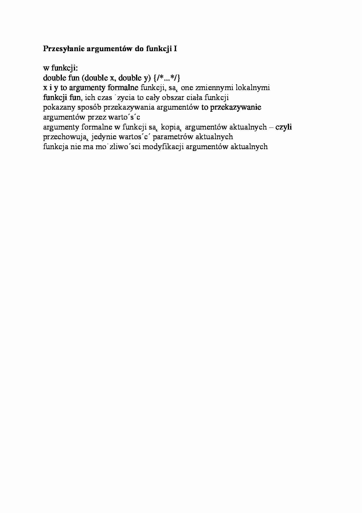 Przesyłanie argumentów do funkcji I-opracowanie - strona 1