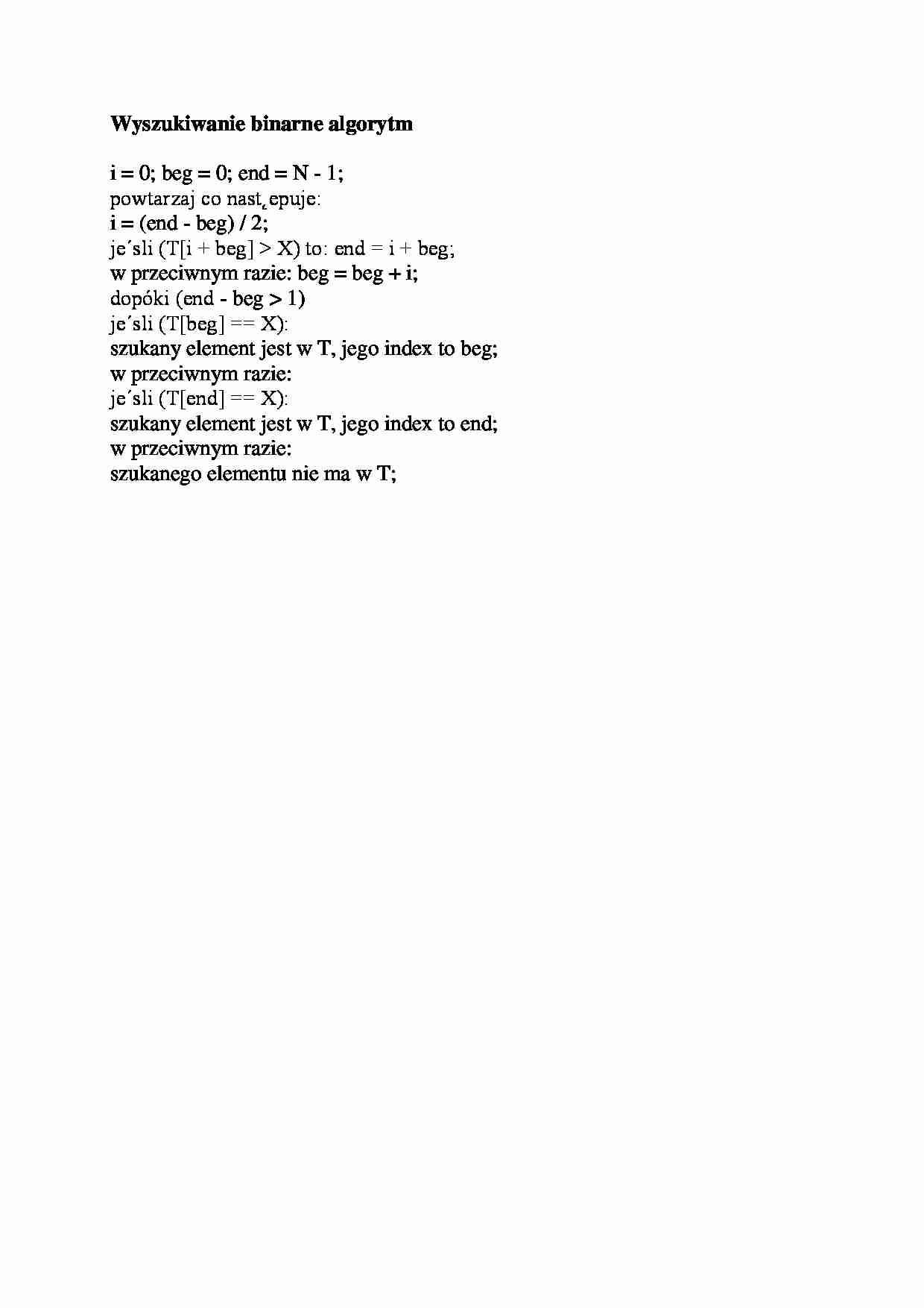 Wyszukiwanie binarne algorytm-opracowanie - strona 1