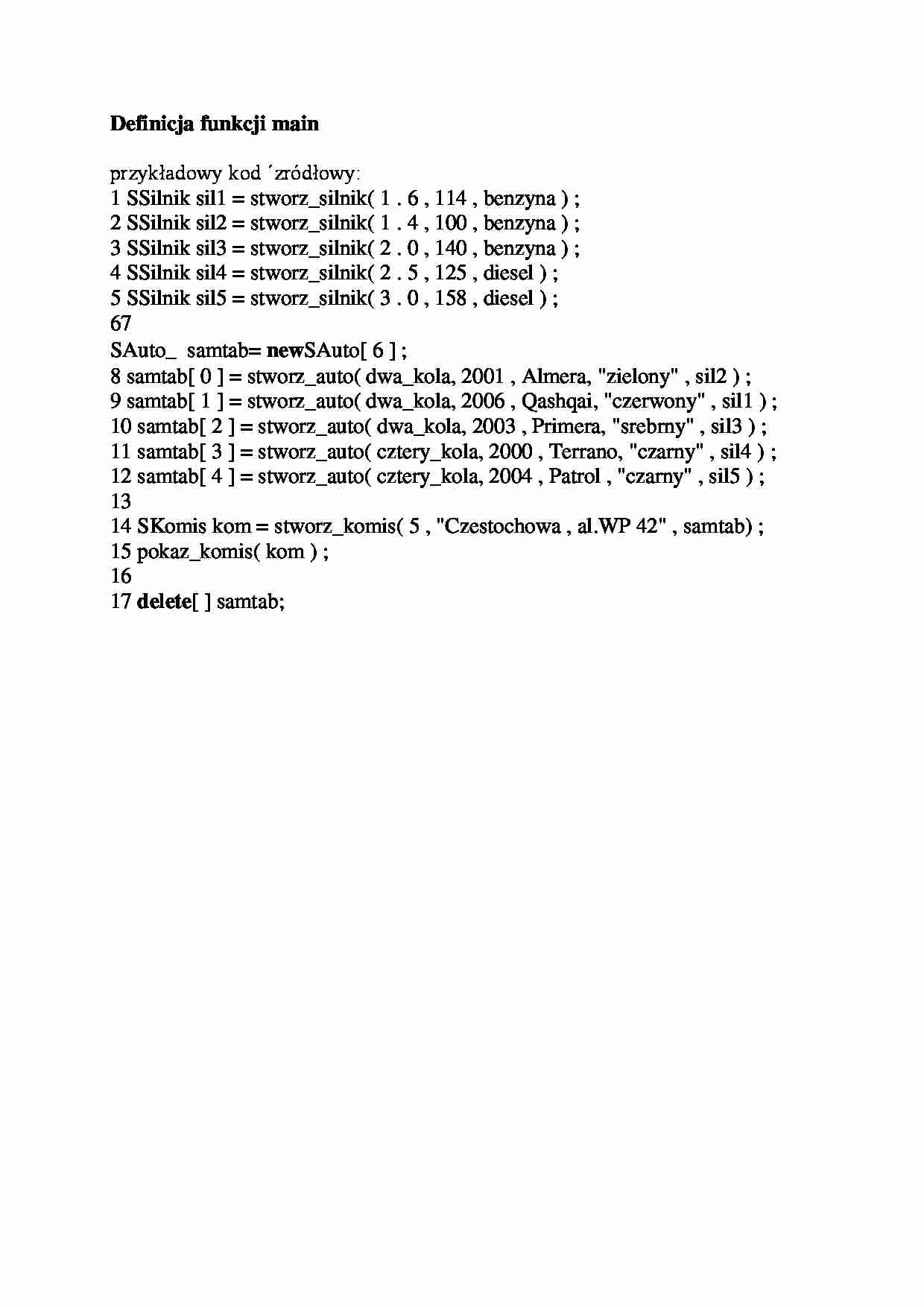 Definicja funkcji main-opracowanie - strona 1