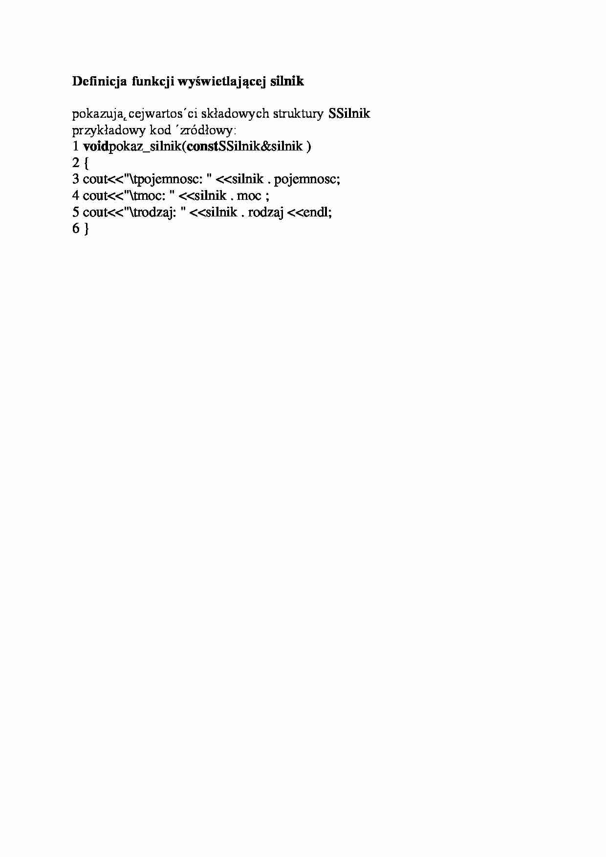 Definicja funkcji wyświetlającej silnik-opracowanie - strona 1