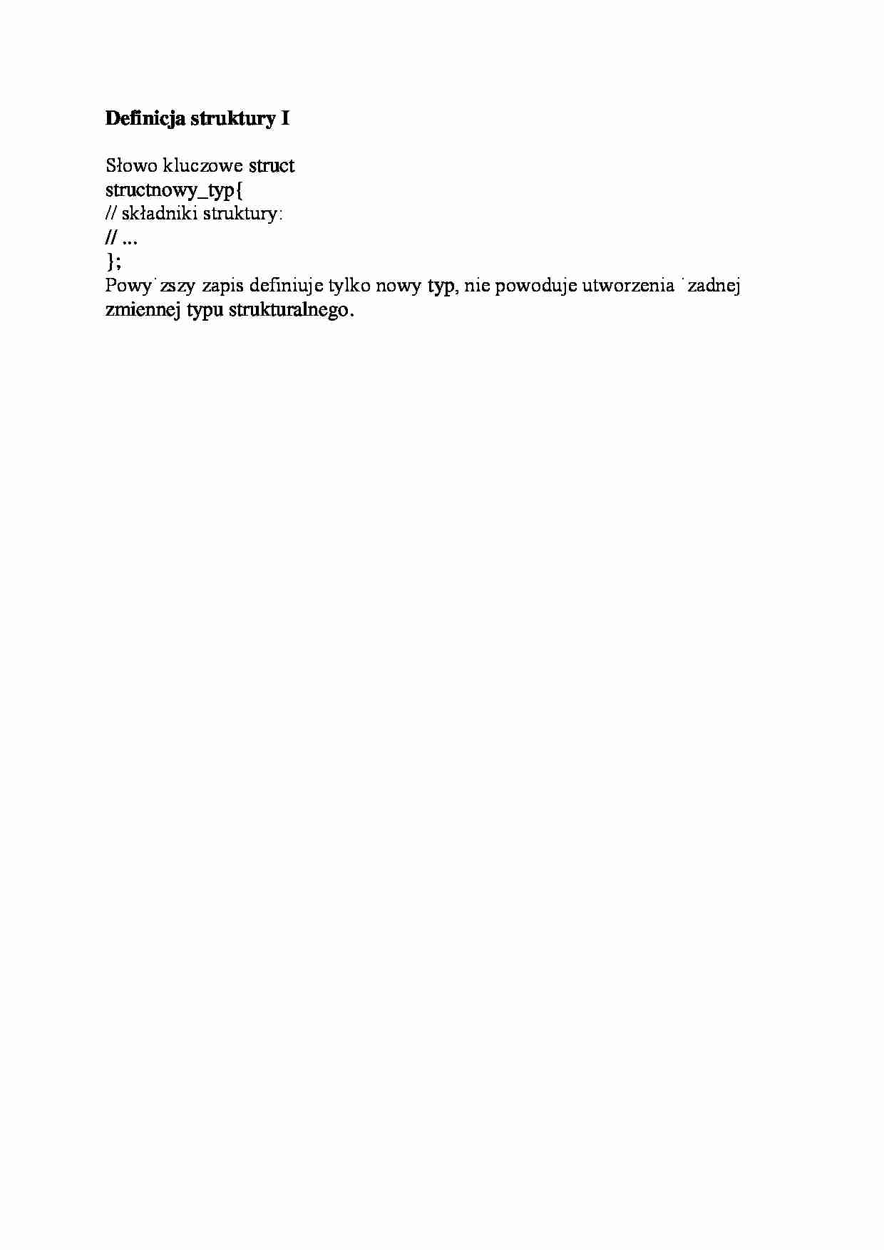 Definicja struktury I-opracowanie - strona 1