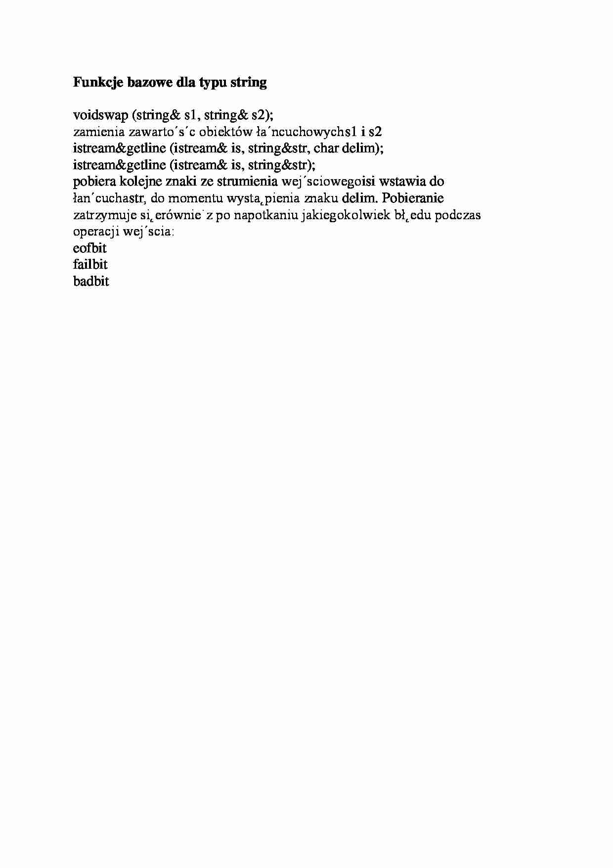 Funkcje bazowe dla typu string-opracowanie - strona 1