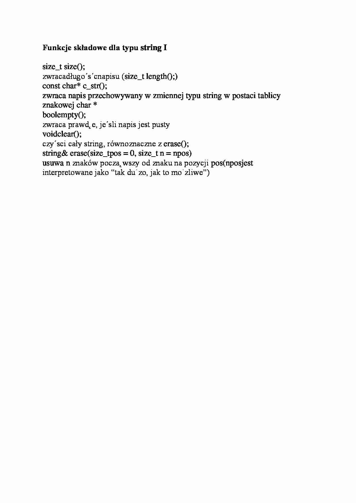 Funkcje składowe dla typu string I-opracowanie - strona 1