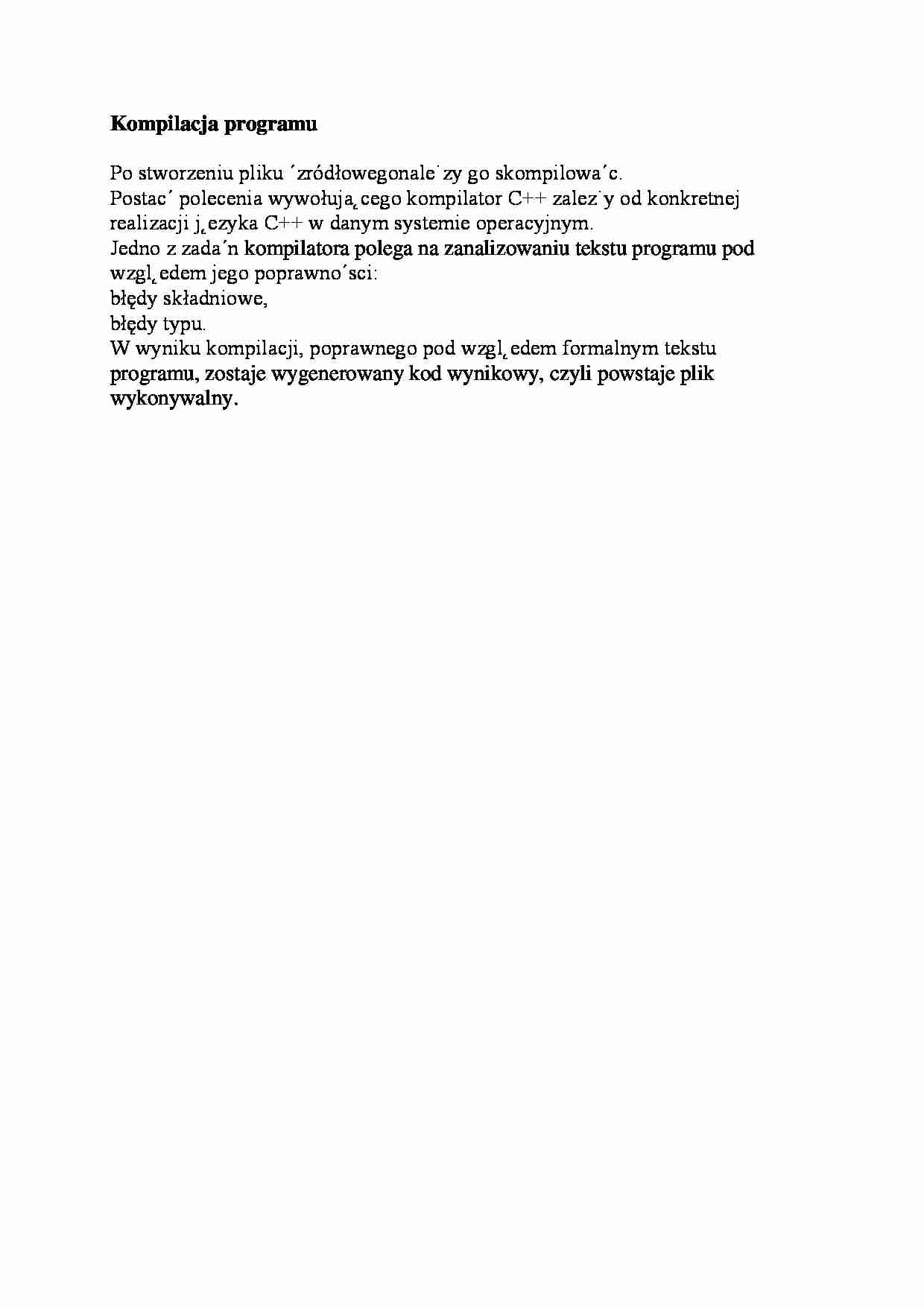 Kompilacja programu-opracowanie - system operacyjny - strona 1