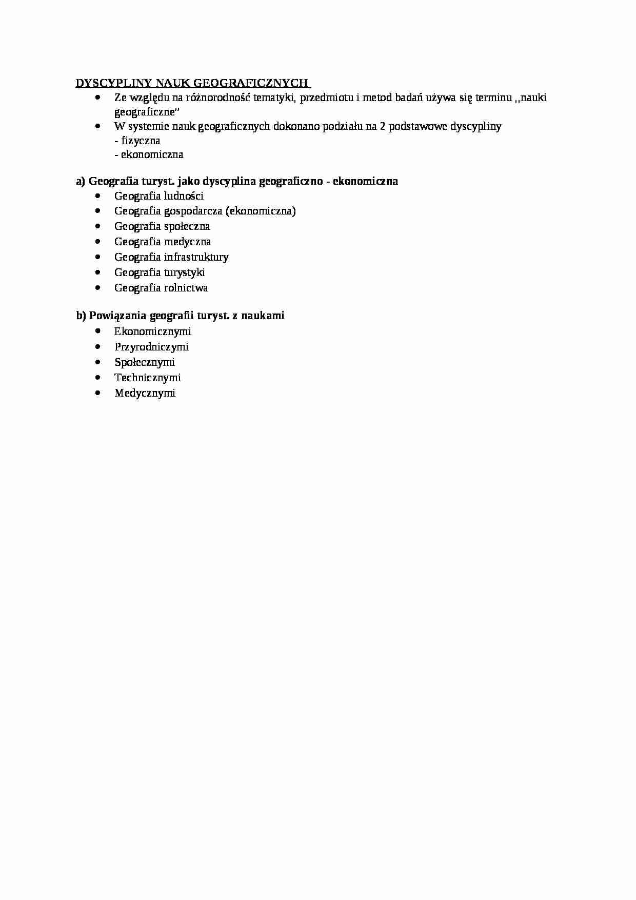 Dsyscypliny nauk geograficznych - omówienie - strona 1