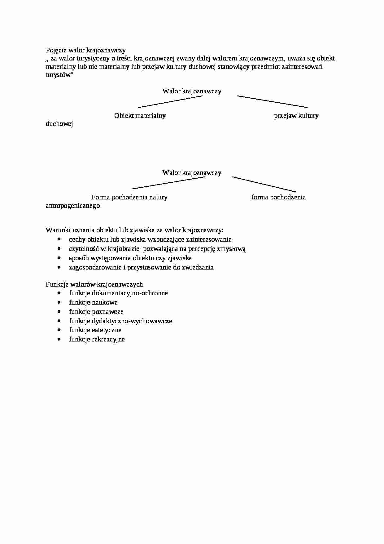 Pojęcie walor krajoznawczy - omówienie - strona 1