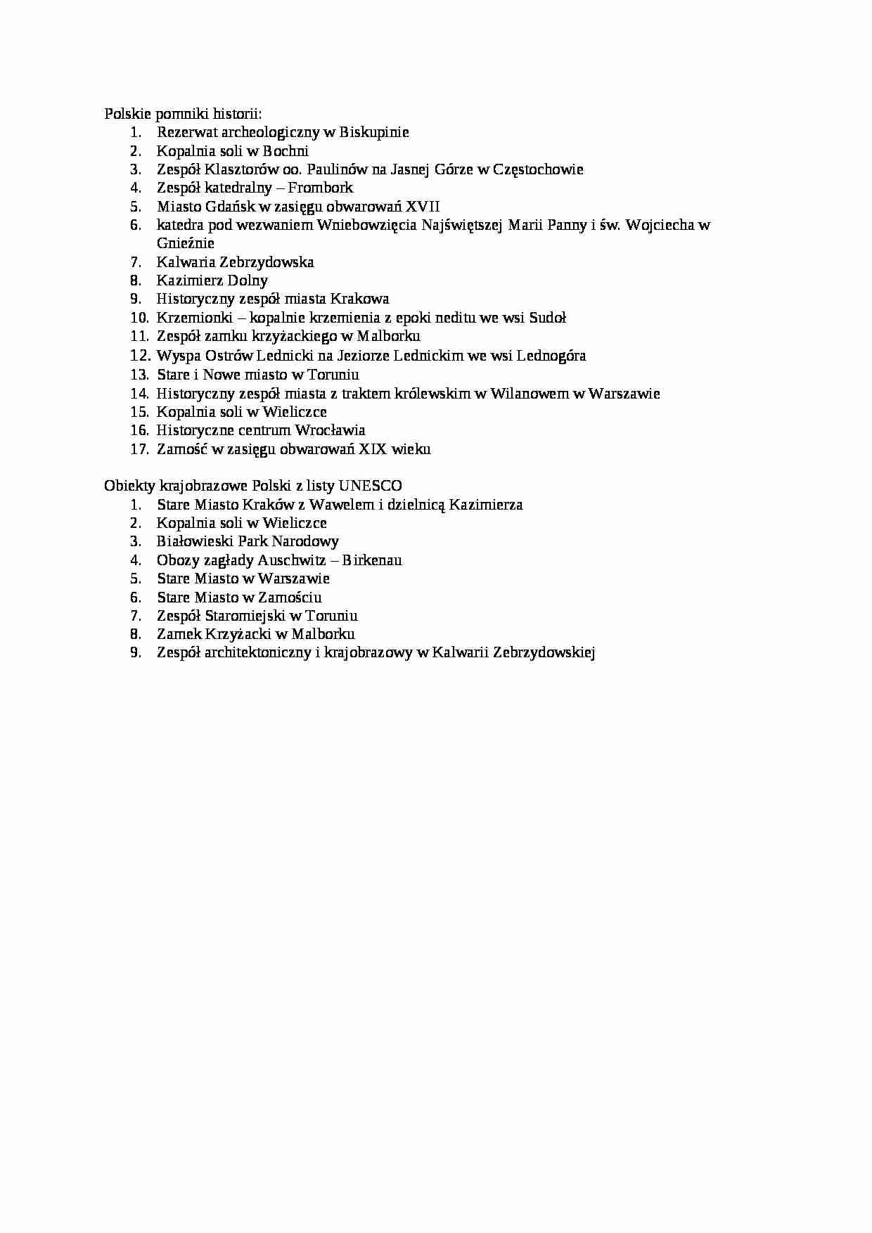 Polskie pomniki historii - omówienie - strona 1