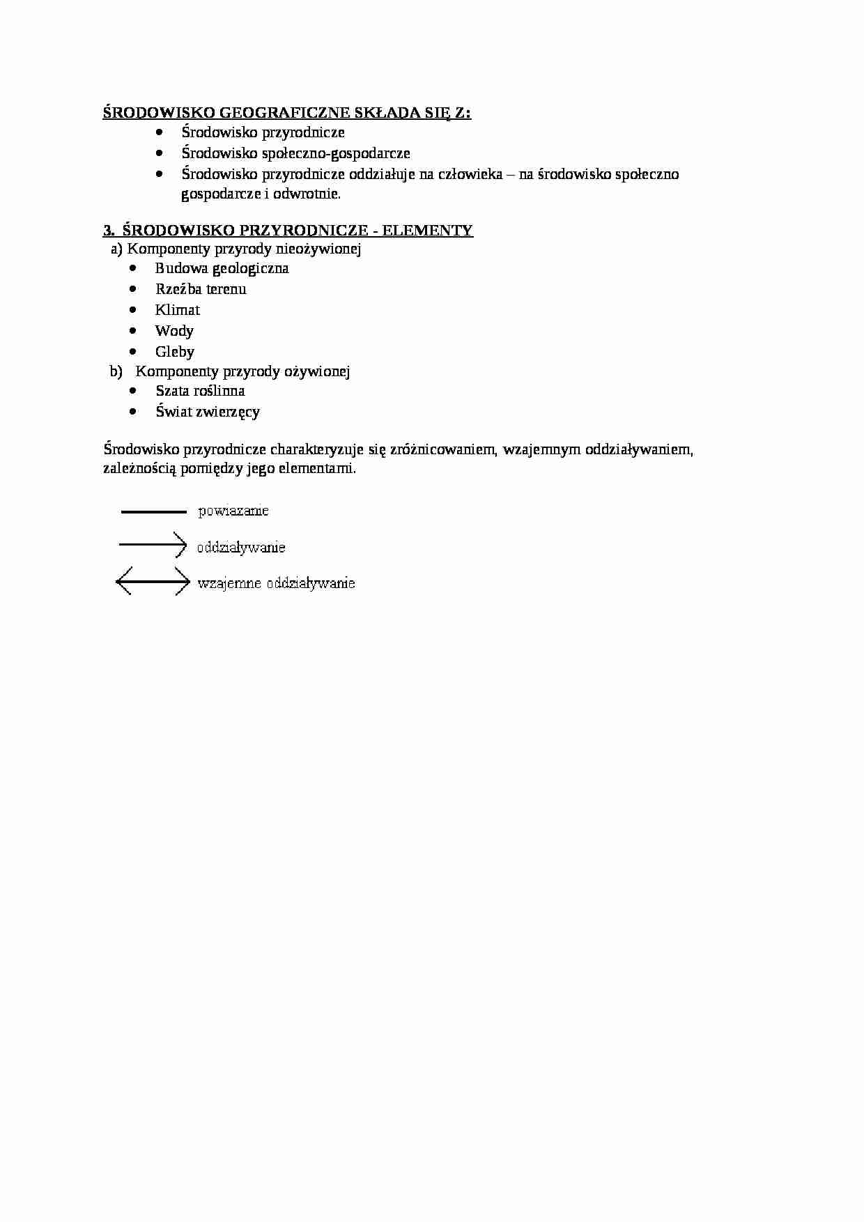 Środowisko geograficzne - omówienie - strona 1