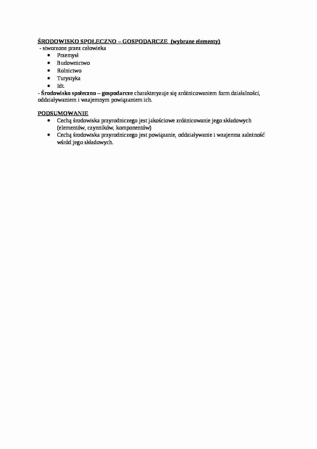 Środowisko społeczne - omówienie - strona 1