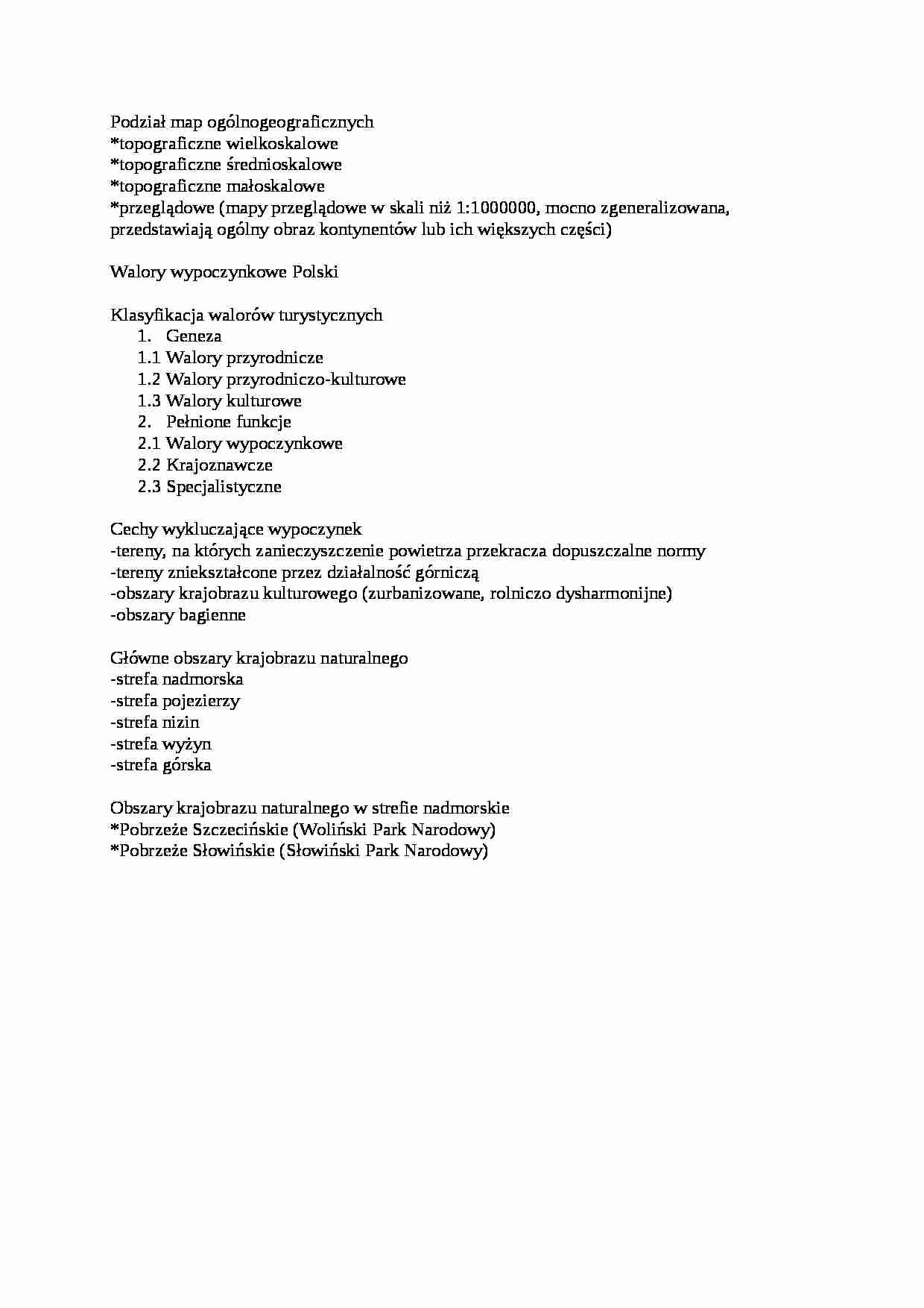 Podział map ogólnogeograficznych - omówienie - strona 1