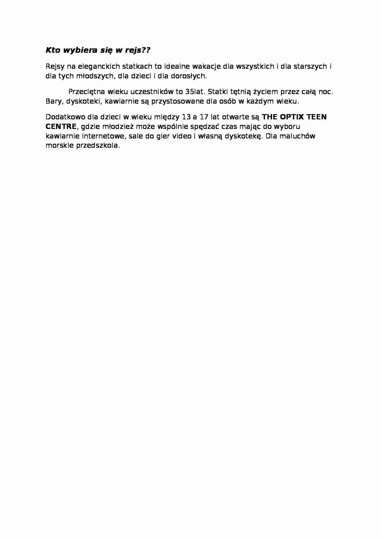 Kto wybiera się w rejs - omówienie - strona 1
