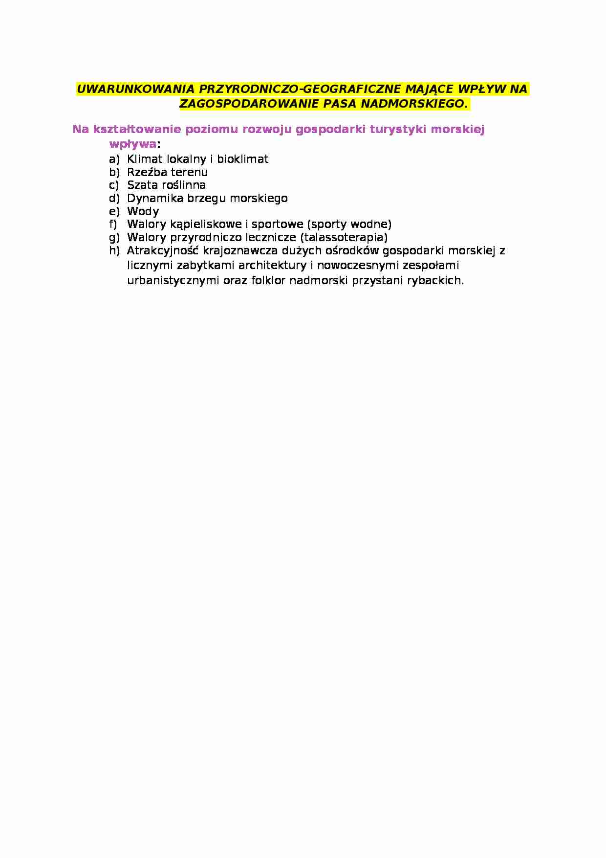 Uwarunkowania przyrodnicze  - omówienie  - strona 1