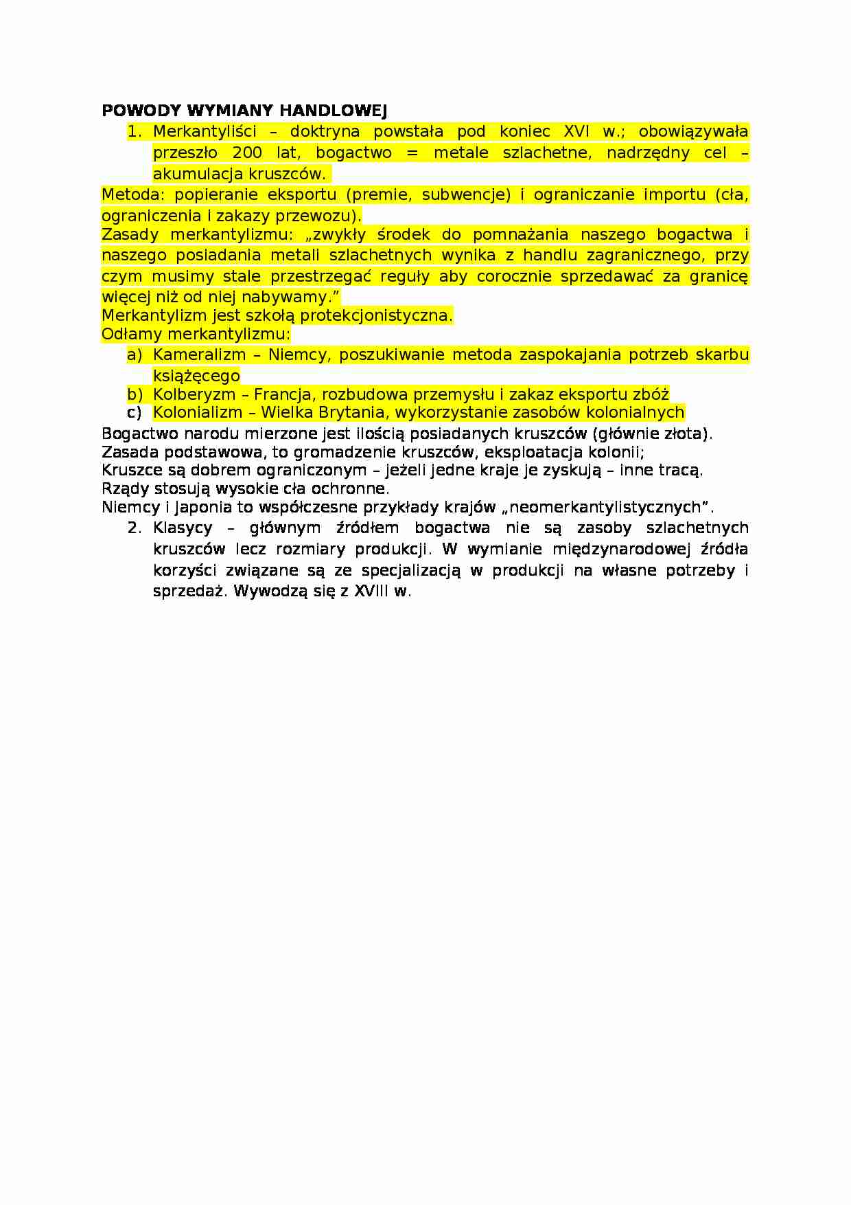 Wymiany handlowe  - omówienie  - strona 1