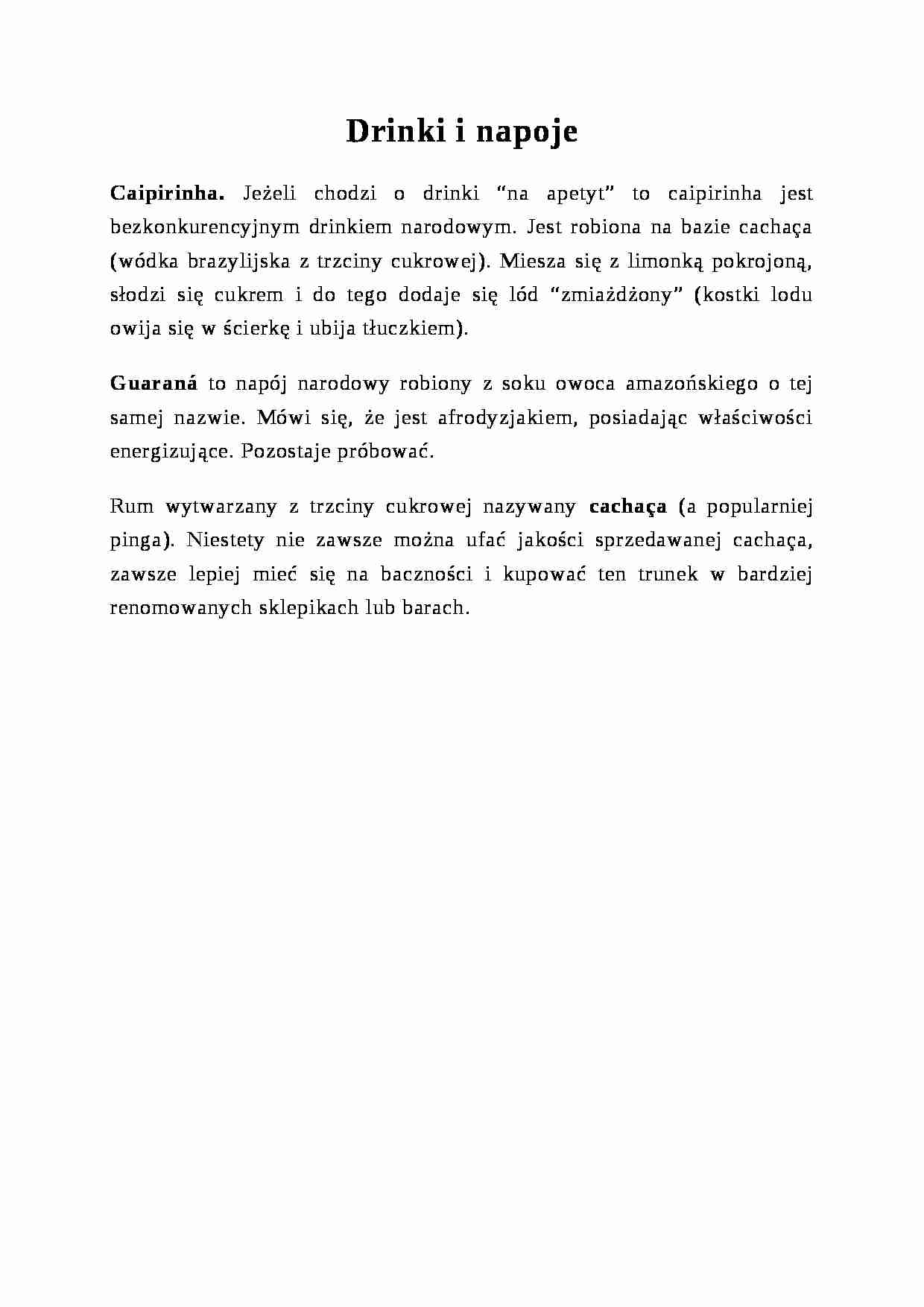 Drinki i napoje  - omówienie  - strona 1