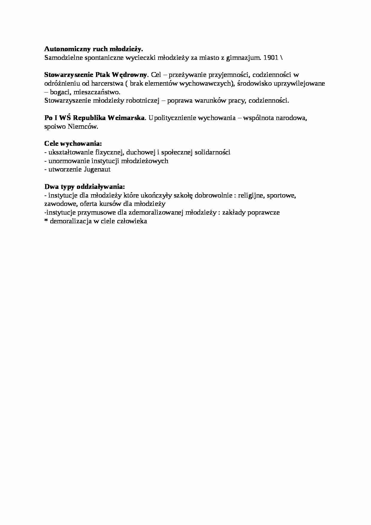 Autonomiczny ruch młodzieży - omówienie  - strona 1