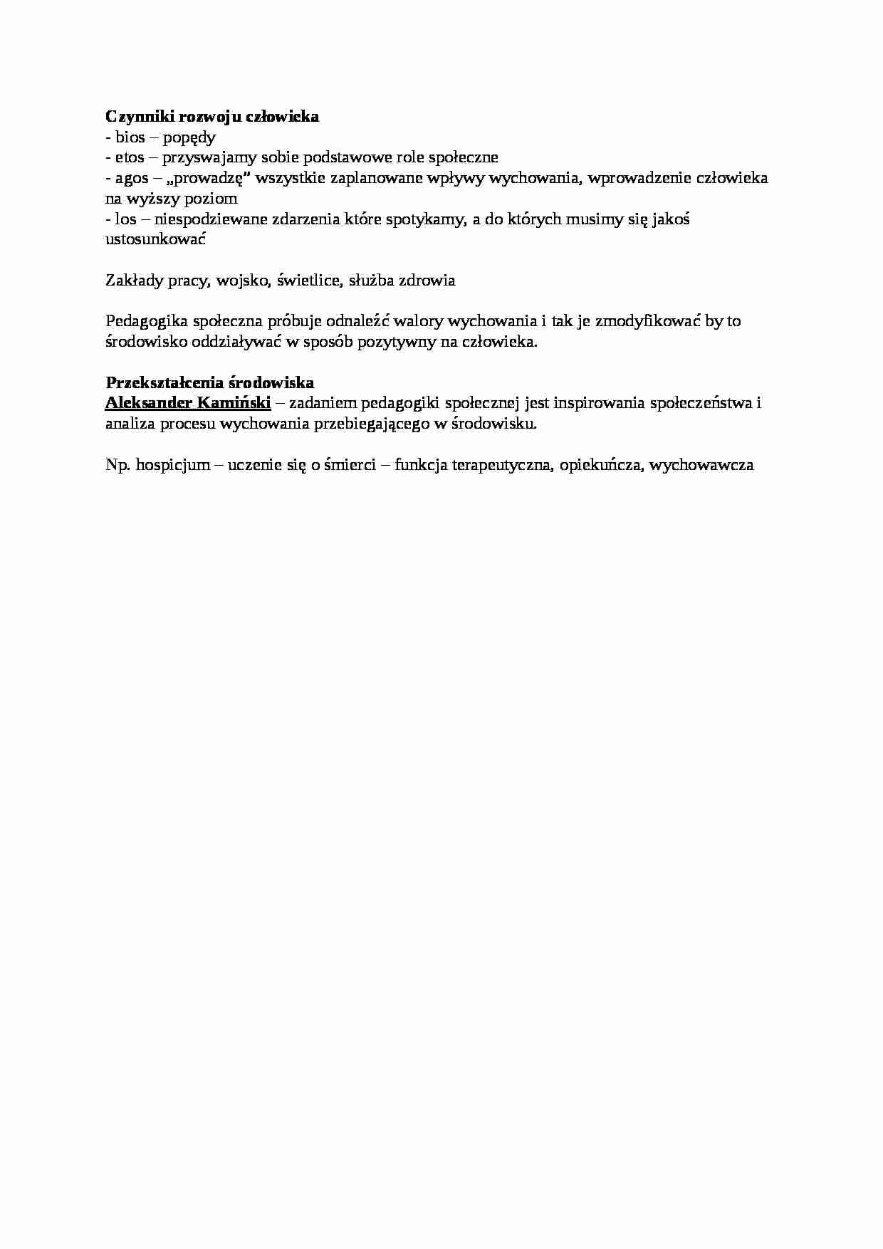 Czynniki rozwoju człowieka - omówienie  - strona 1