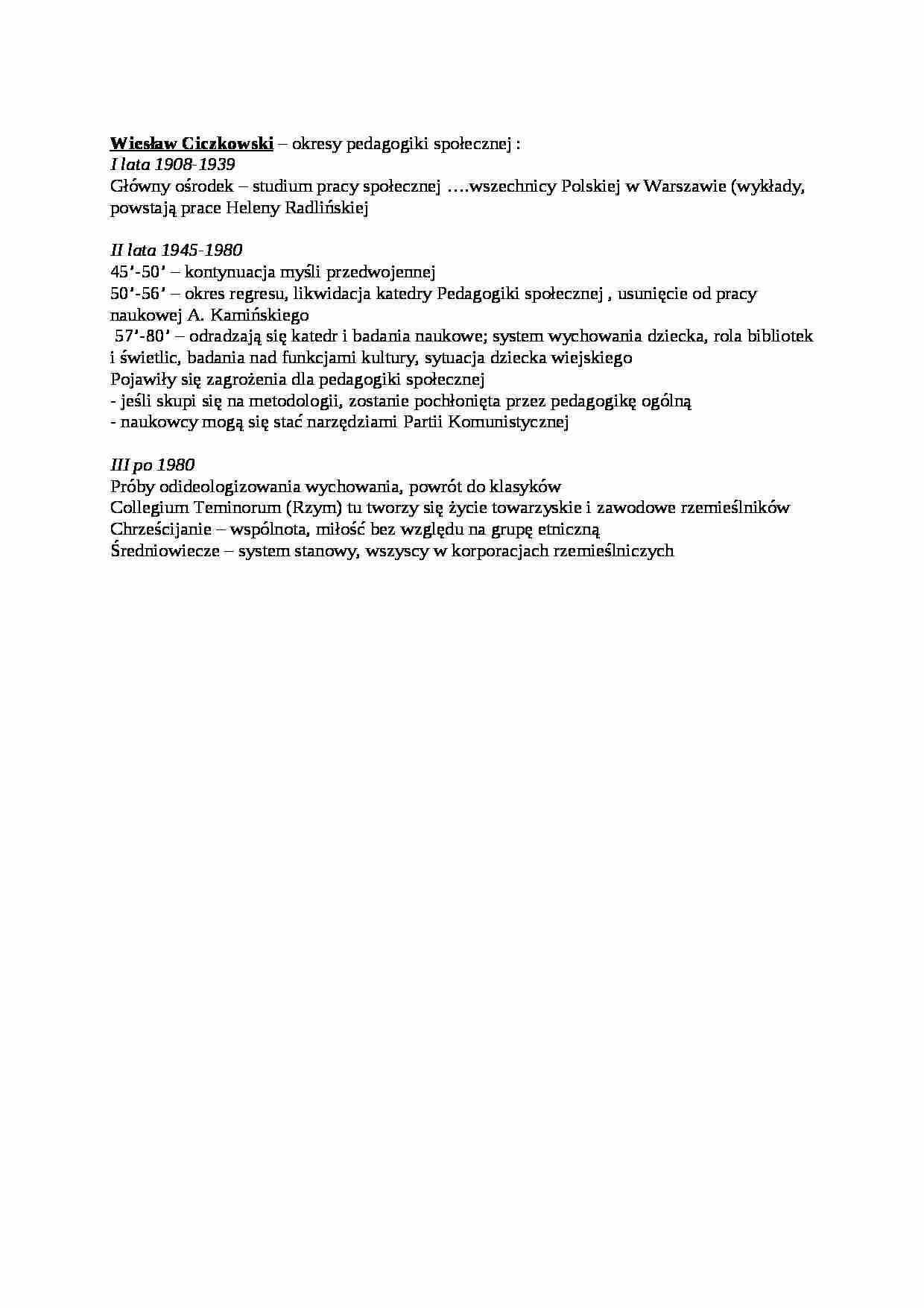 Wiesław Ciczkowski - omówienie - strona 1