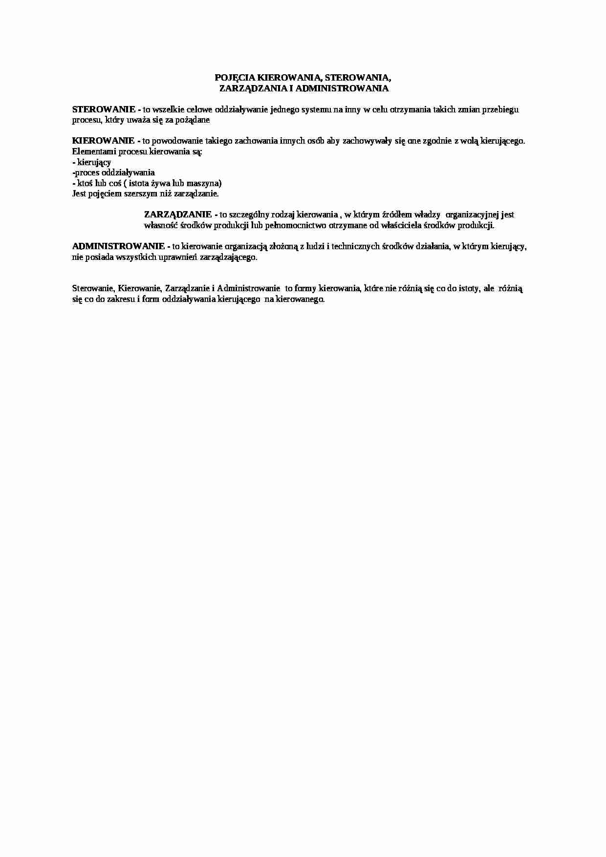 Pojęcie kierowania  - omówienie - strona 1