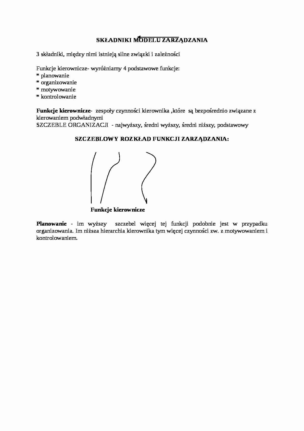 Składniki modelu zarządzania - omówienie - strona 1