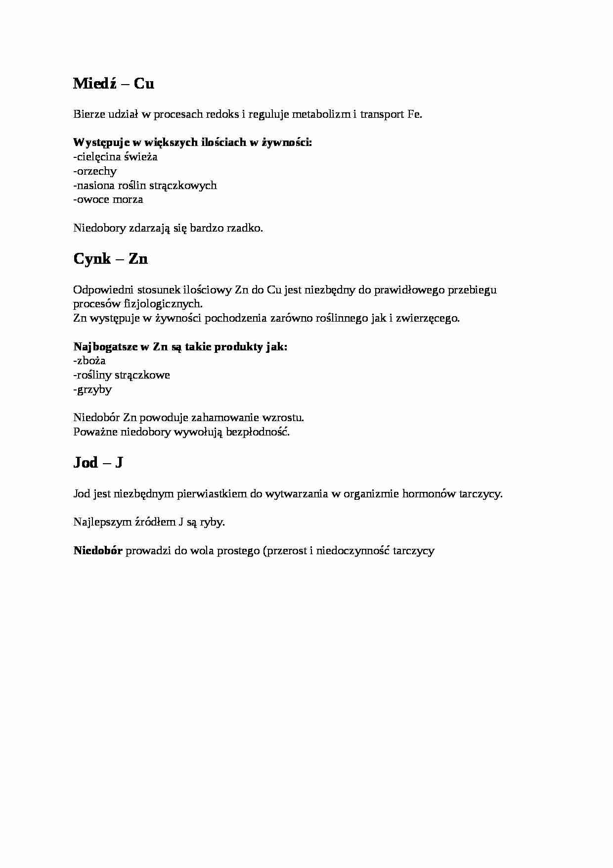 Żywienie dziecka - miedź - omówienie - strona 1
