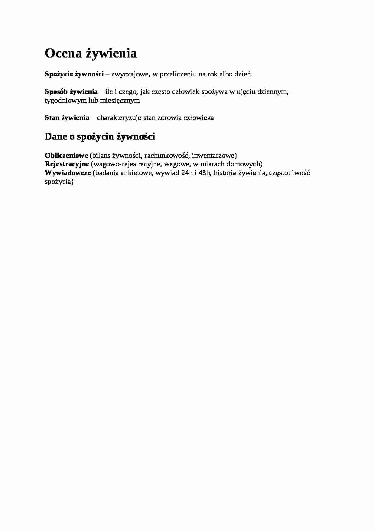 Ocena żywienia - omówienie - strona 1