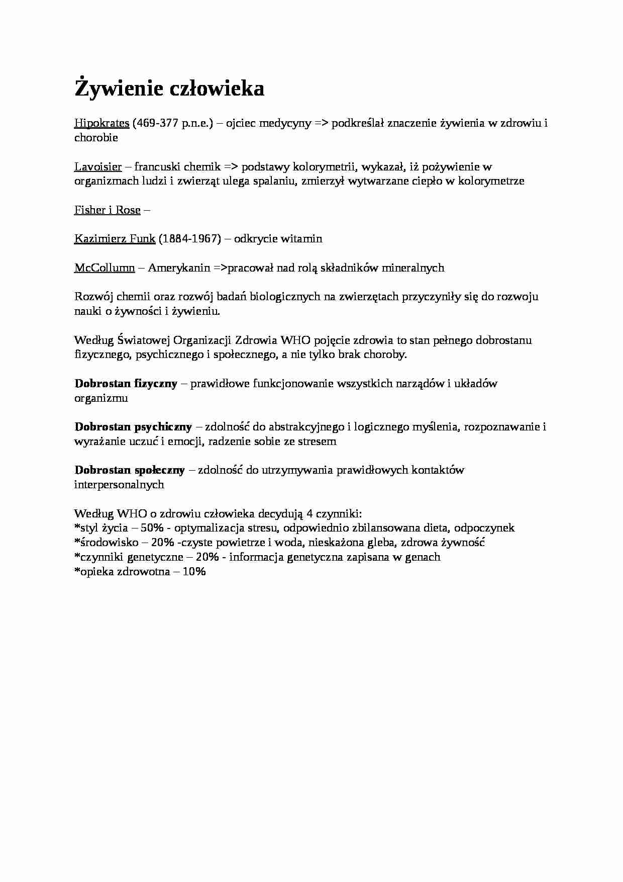 Żywienie człowieka - omówienie - strona 1