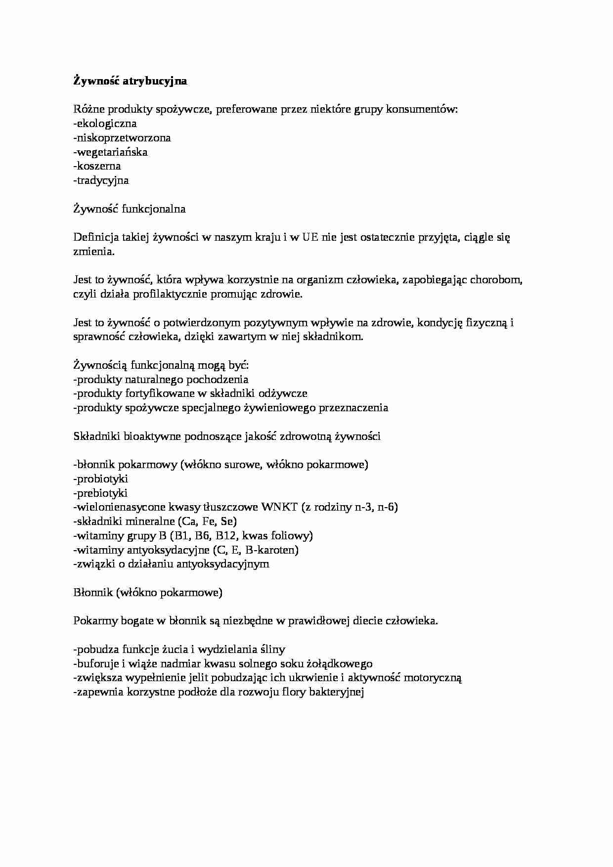 Żywność atrybucyjna - omówienie - strona 1