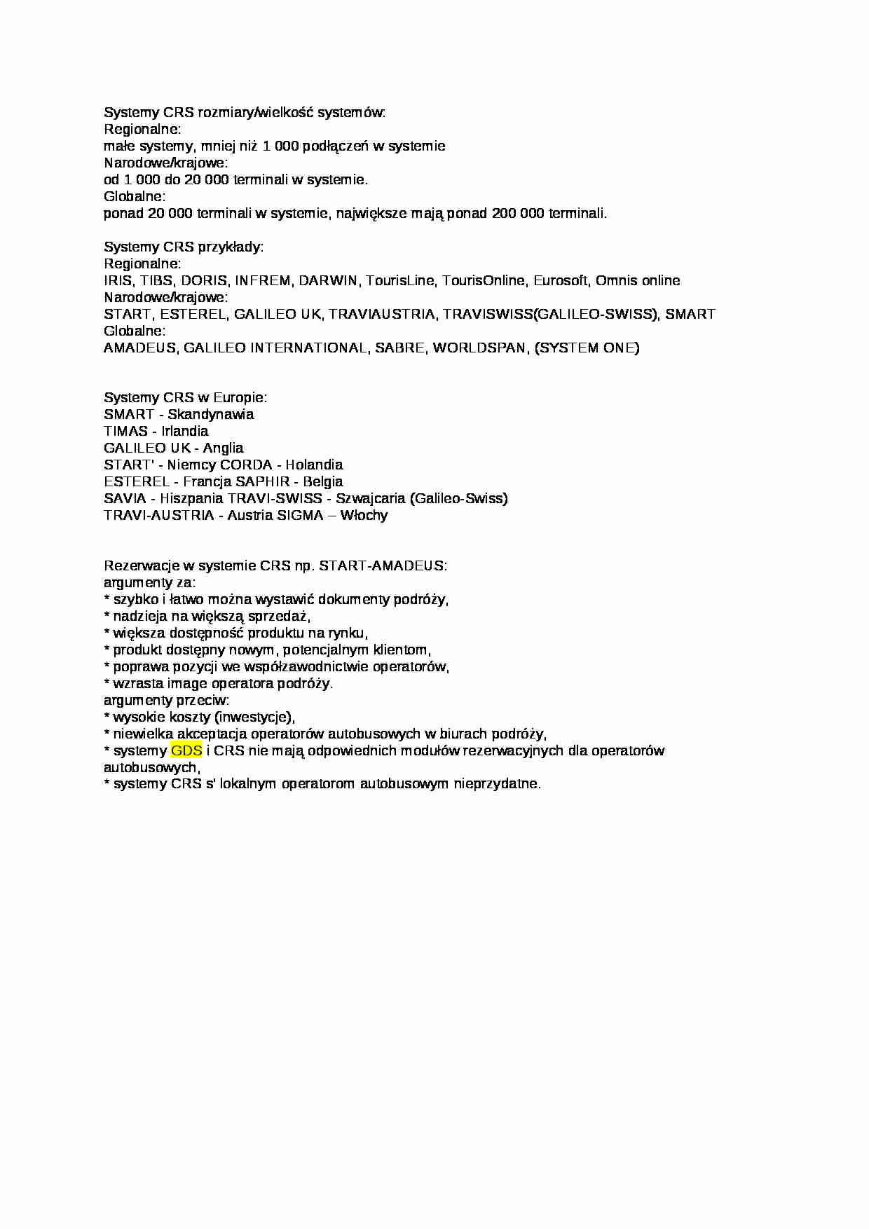 Systemy CRS rozmiary - omówienie - strona 1