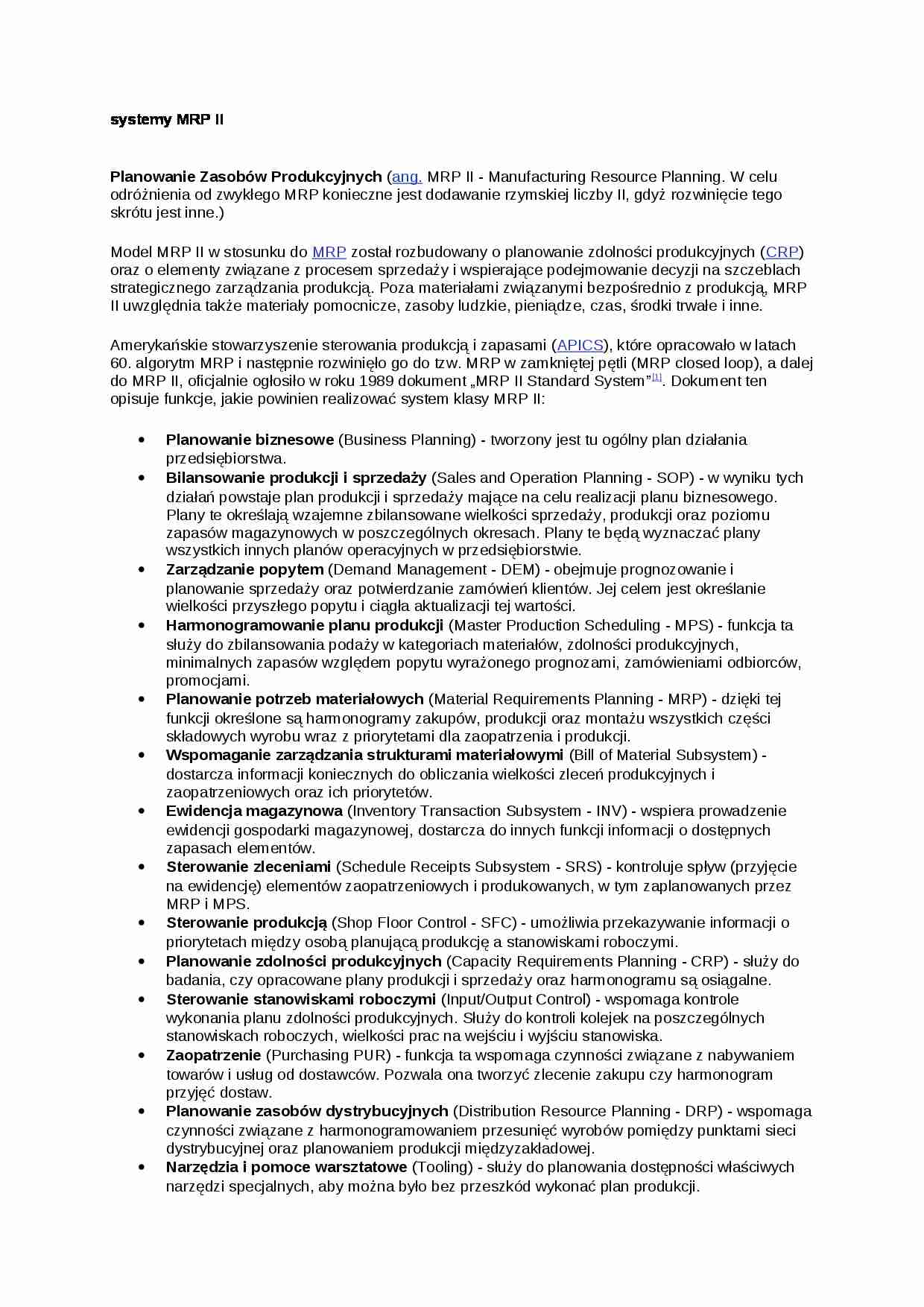 Stemy MRP II - omówienie - strona 1