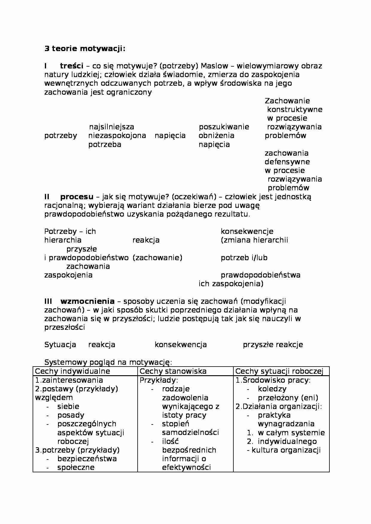 3 teorie motywacji - omówienie - strona 1