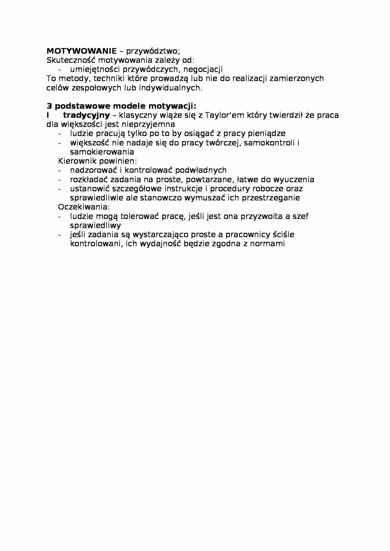 Motywowanie - omówienie - strona 1