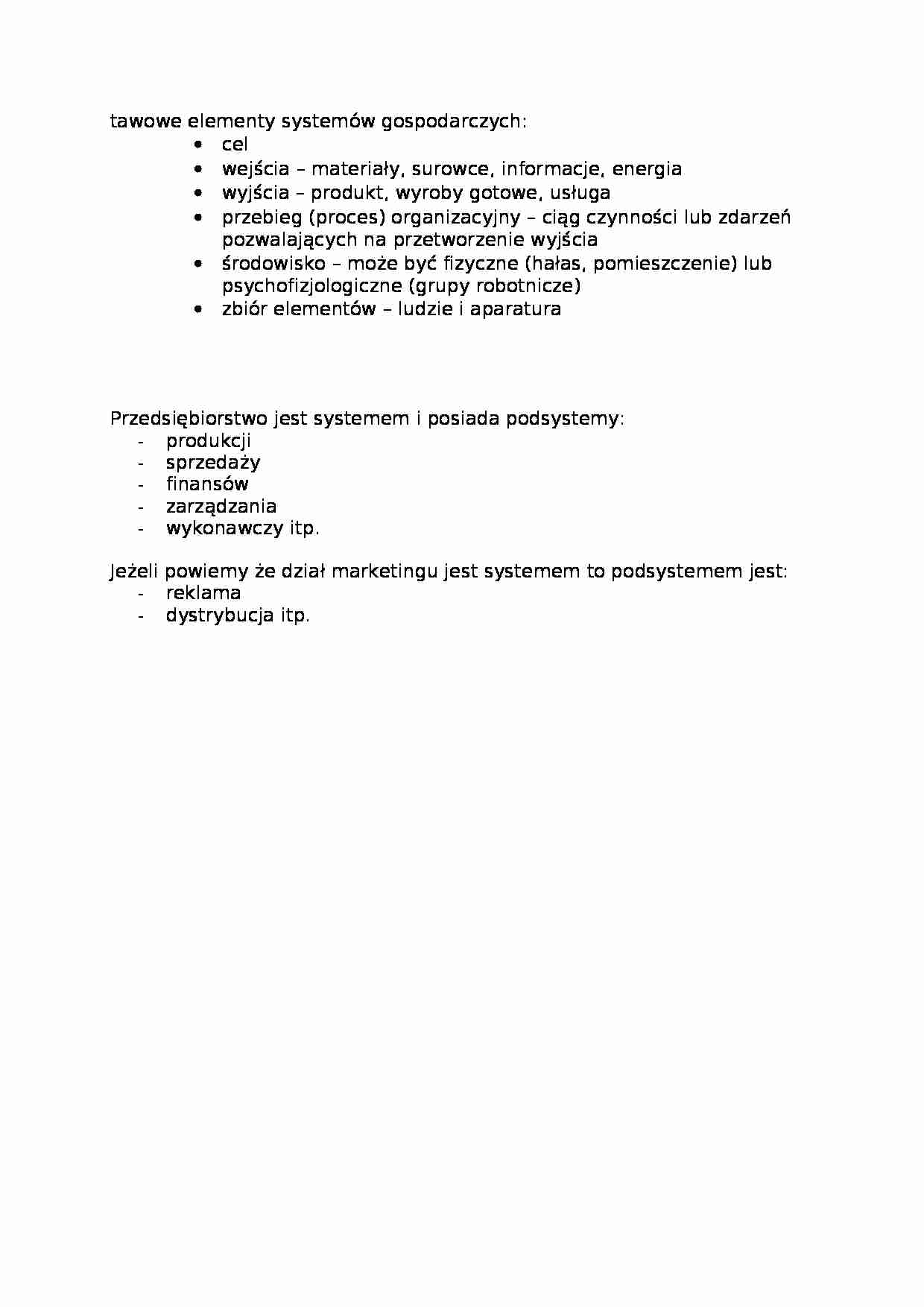 Utawowe elementy systemów gospodarczych - omówienie - strona 1