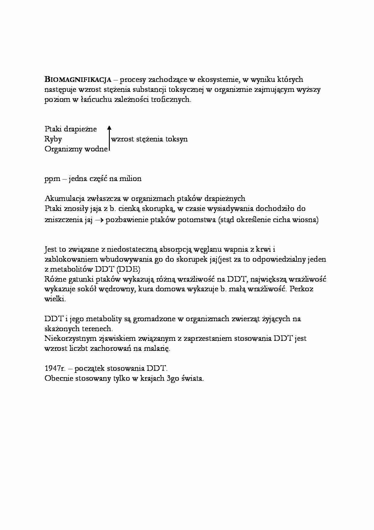 Biomagnifikacja - opracowanie - strona 1