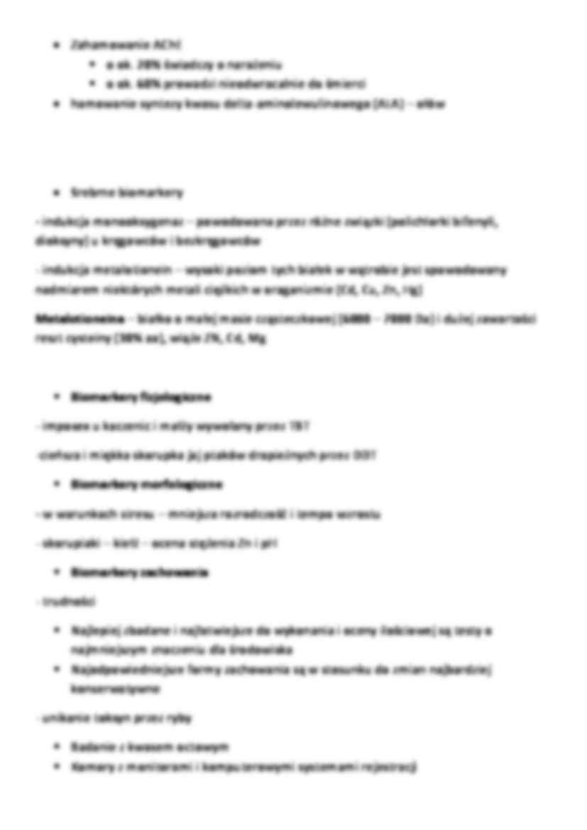 Biomarkery stosowane w ekotoksykologii - wykład - strona 2