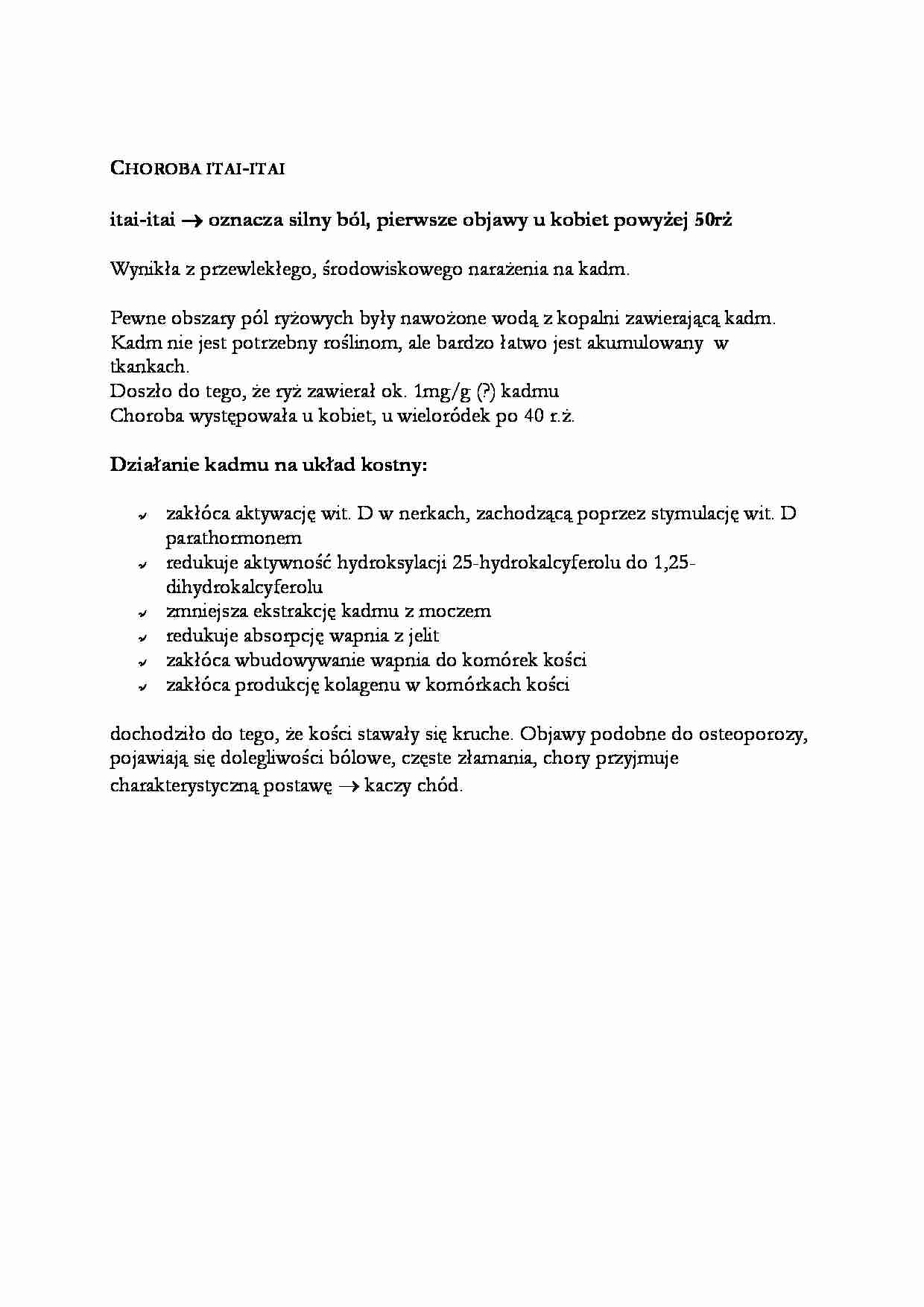 Choroba itai-itai - opracowanie - strona 1