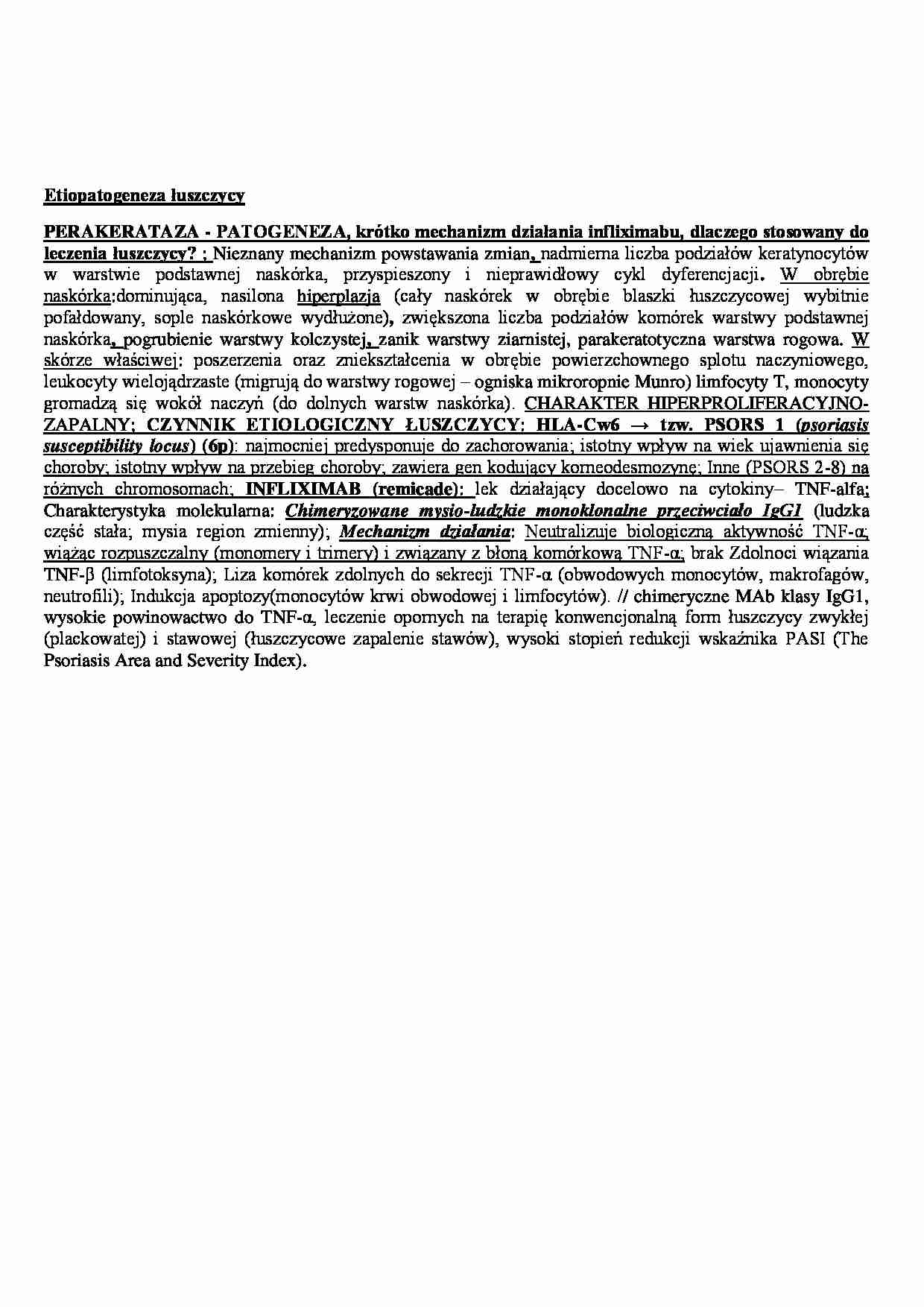 Etiopatogeneza łuszczycy - wyklad - strona 1